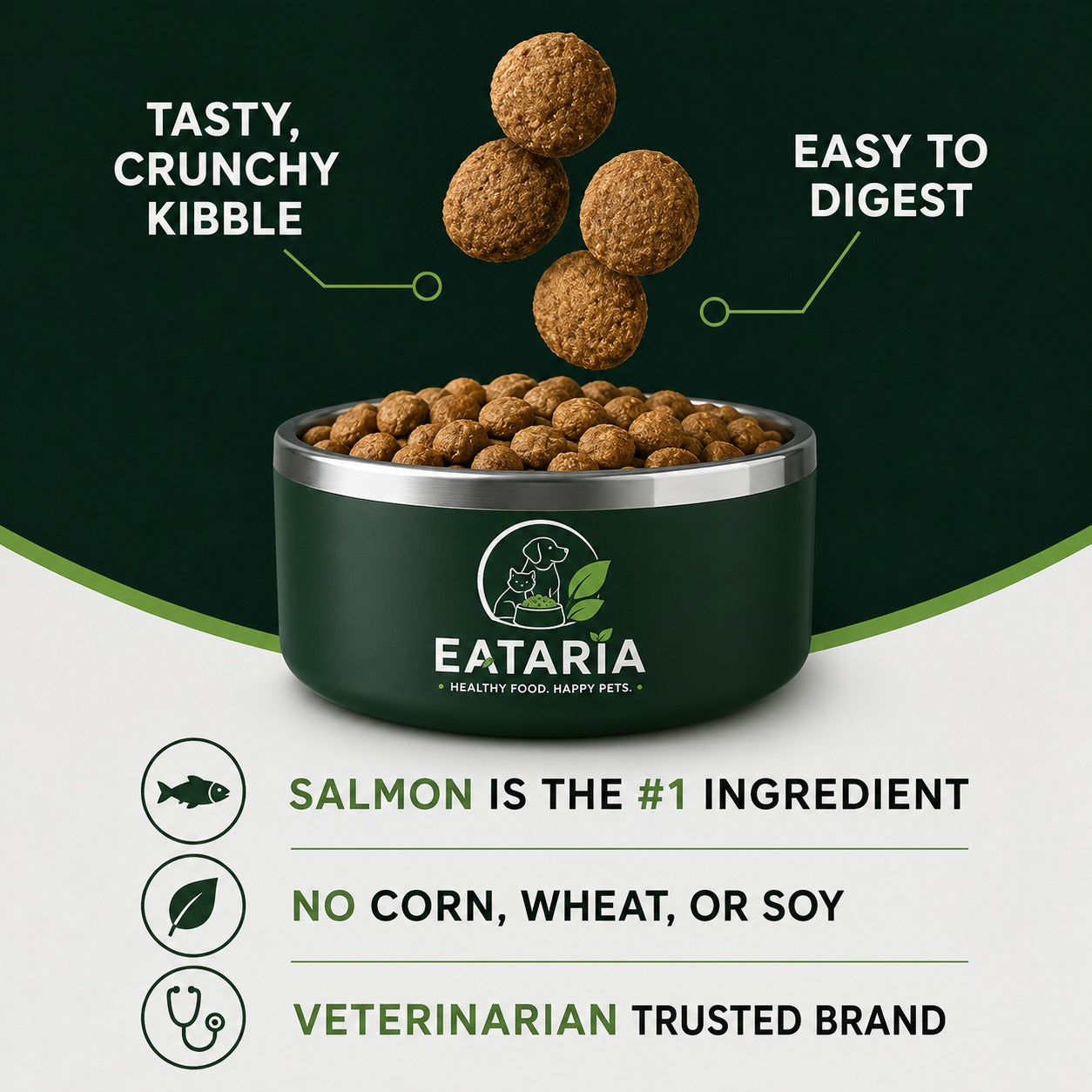 Eataria Adult Digestive Support+ Dry Dog Food – Salmon & Oat Meal Formula