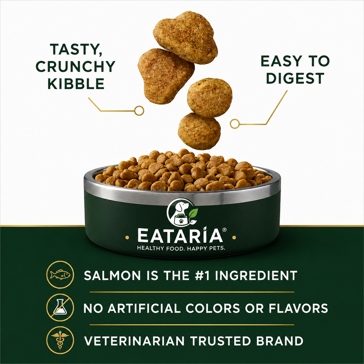 Eataria Adult Digestive Support+ Dry Cat Food – Salmon & Rice Formula