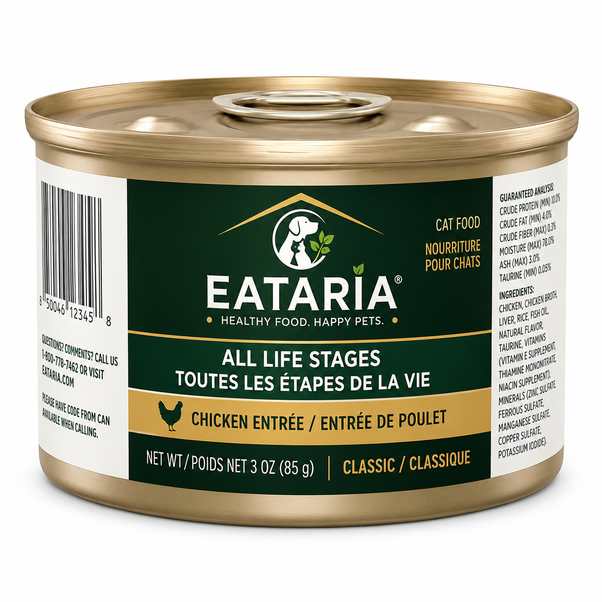 Eataria Classic Chicken Entrée Wet Cat Food All Life Stages