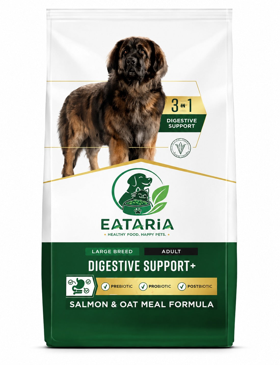 EATARIA Digestive Support+ Adult Large Breed Dog Food Salmon & Oat Meal Formula