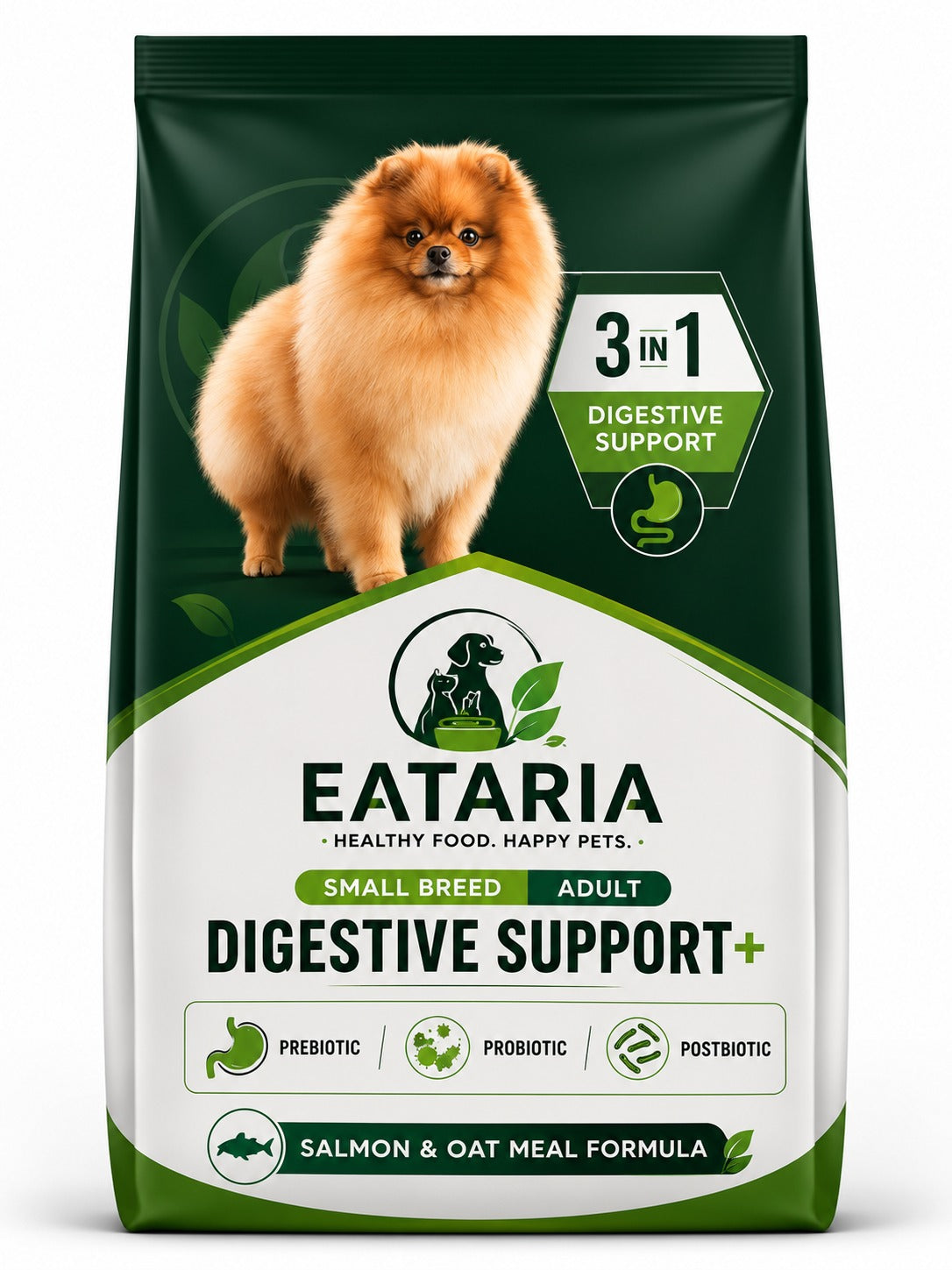 Eataria Small Breed Adult Digestive Support+ Dry Dog Food Salmon & Oat Meal Formula