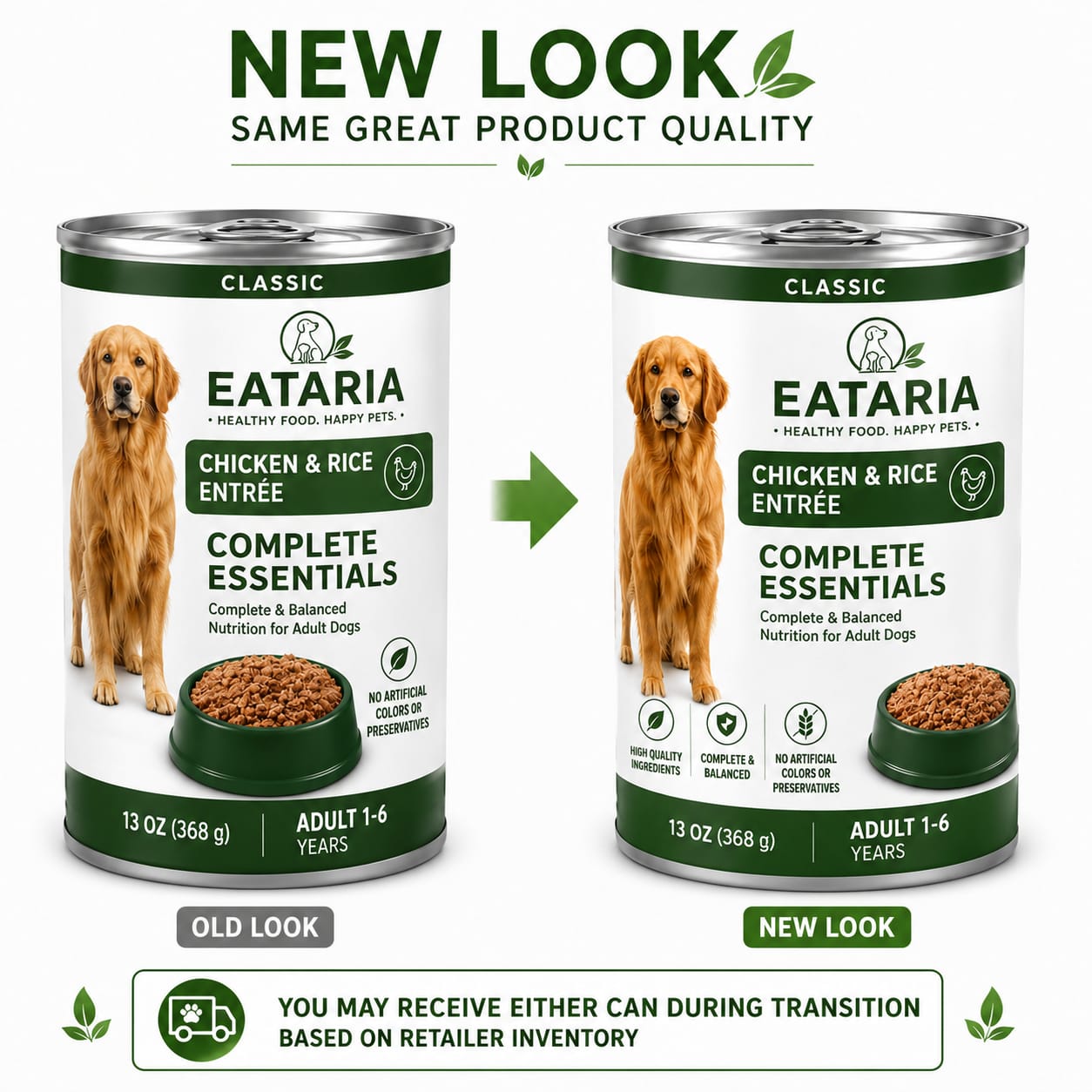 Eataria Classic Chicken & Rice Entrée Wet Dog Food – Complete Essentials Adult Formula