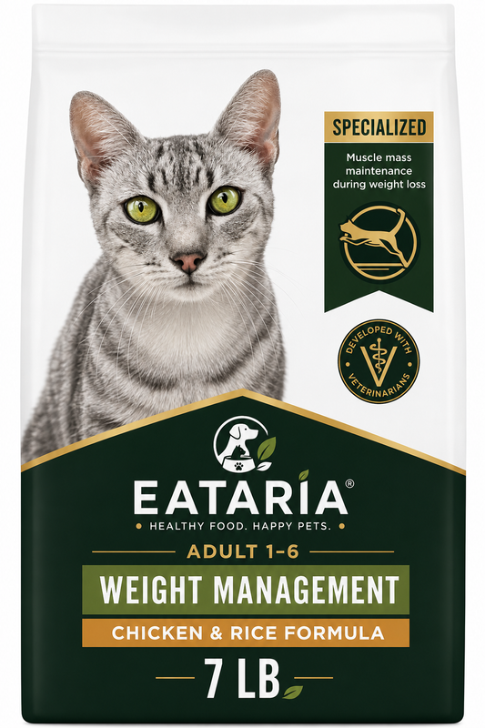 Eataria Adult Weight Management Dry Cat Food – Chicken & Rice Formula