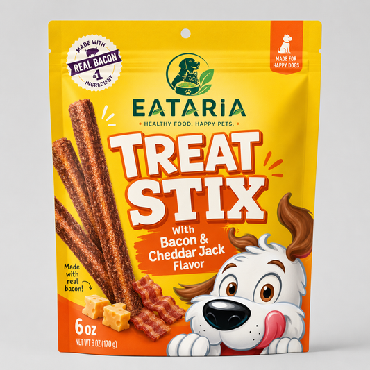Eataria Treat Stix Dog Treats Bacon & Cheddar Jack Flavor Soft Chews