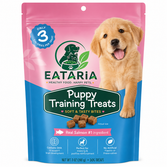 Eataria Puppy Training Treats Soft & Tasty Bites with Real Salmon