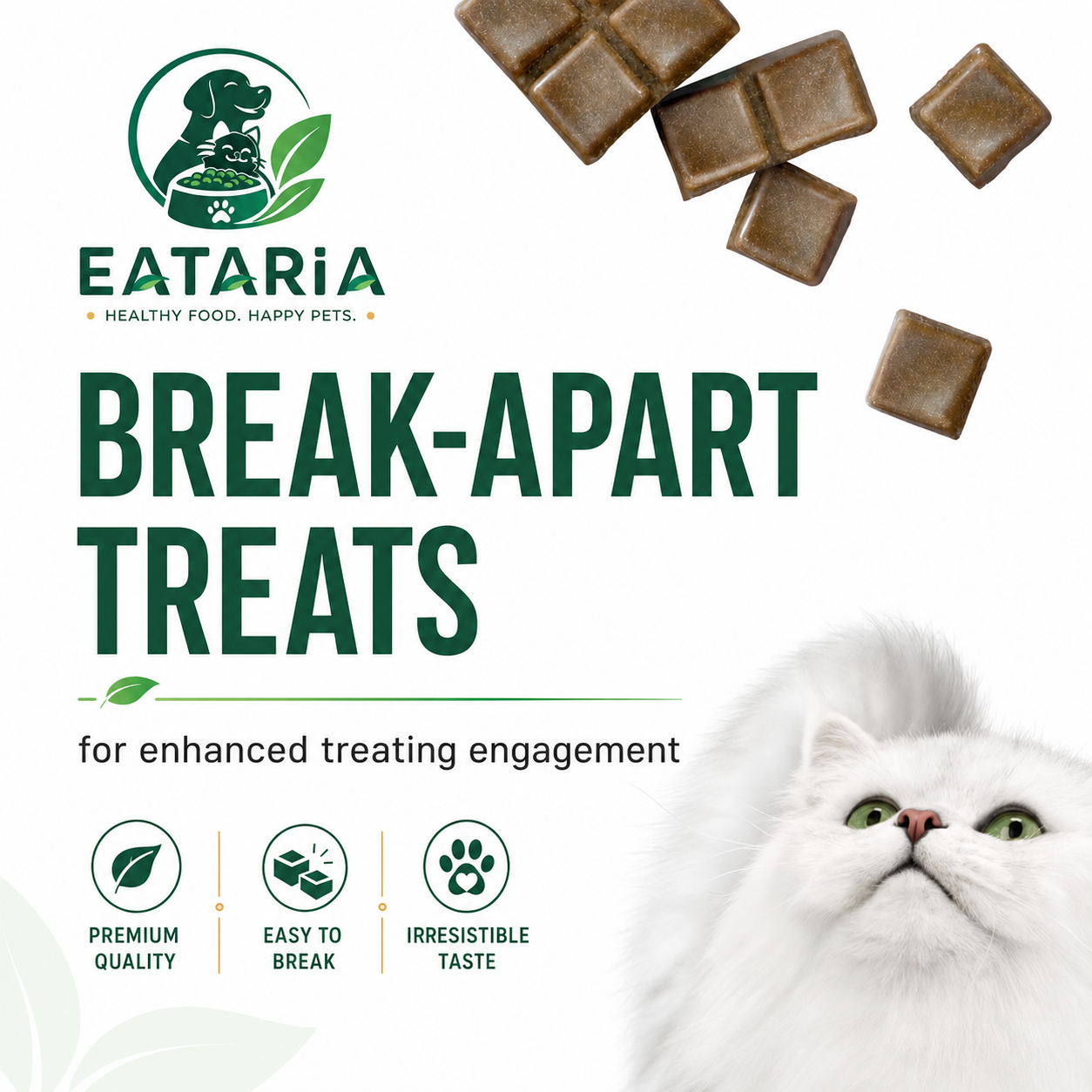 Eataria Break-Apart Cat Treats – Beef & Crab Flavor 56 Treats