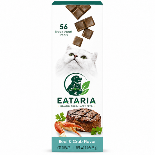 Eataria Break-Apart Cat Treats – Beef & Crab Flavor 56 Treats