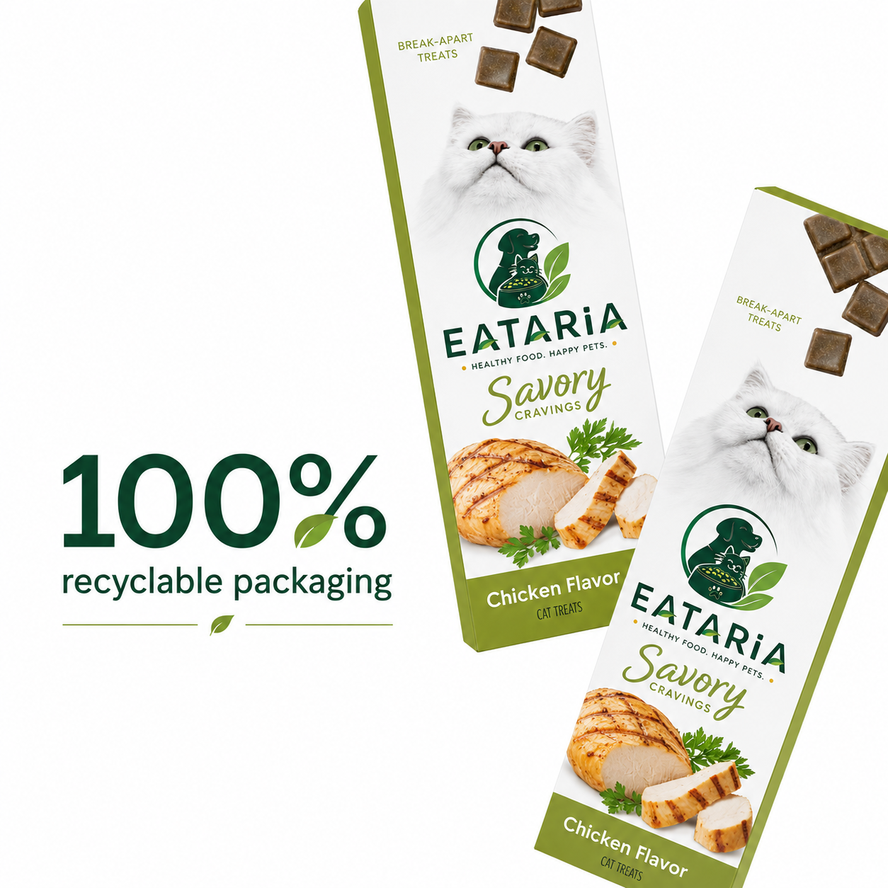 Eataria Savory Cravings Chicken Flavor Cat Treats 56 Break-Apart Treats