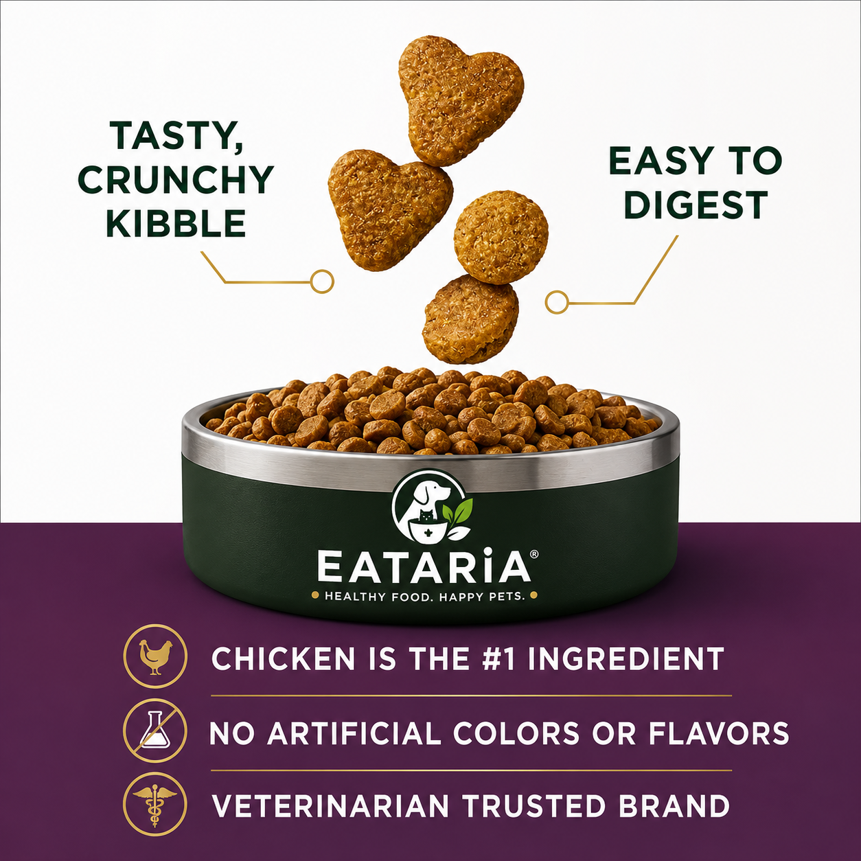 Eataria Advantedge Senior Support+ Adult 7+ Dry Cat Food – Chicken & Rice Formula